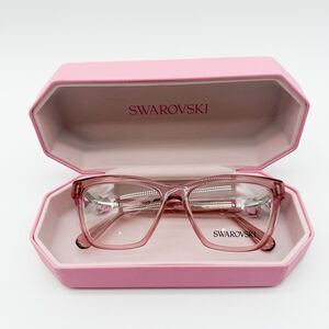 Swarovski SK2021 Eyeglasses Transparent Pink Frames Demo Lenses 53-16-135 NEW